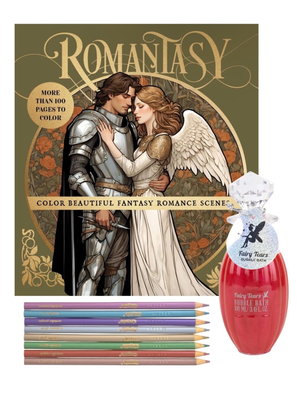 Romantasy Colouring & Fairy Tears Bubble Bath Romantic Bundle